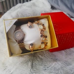 Rose gold watch set NEW